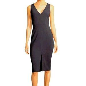 Likely Womens Park Dress 4 Sheath Black Front Slit Sleeveless Career Cocktail